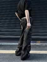 Retro Tattered Jeans Big Pocket Jeans Loose-fitting Wide-leg Trousers - Image 7