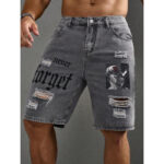 Men's Letter Printed Do The Old Cowboy Shorts - Image 5