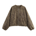 Suede Embroidered Pilot Jacket Women - Image 2