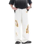 Retro Washed Ripped Embroidery Niche Design Loose Trousers - Image 3