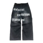 Men's Retro Letter Printed Minimalist Wide Leg Pants - Image 9