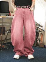 Men's Brown Washed Loose Flared Jeans - Image 6