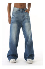 Retro Washed Jeans Loose Straight Wide Leg Pants - Image 7