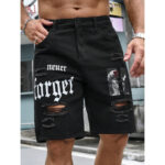 Men's Letter Printed Do The Old Cowboy Shorts - Image 6